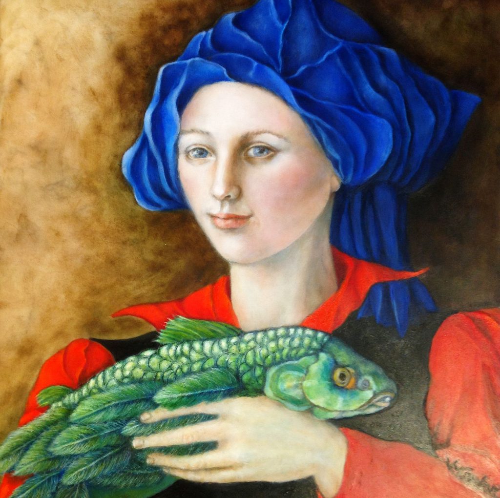 Kunstenaar Valentina Cantor B1324
Valentina Cantor
Neither Fish nor Bird
olie op marmer, 40 x 40 cm