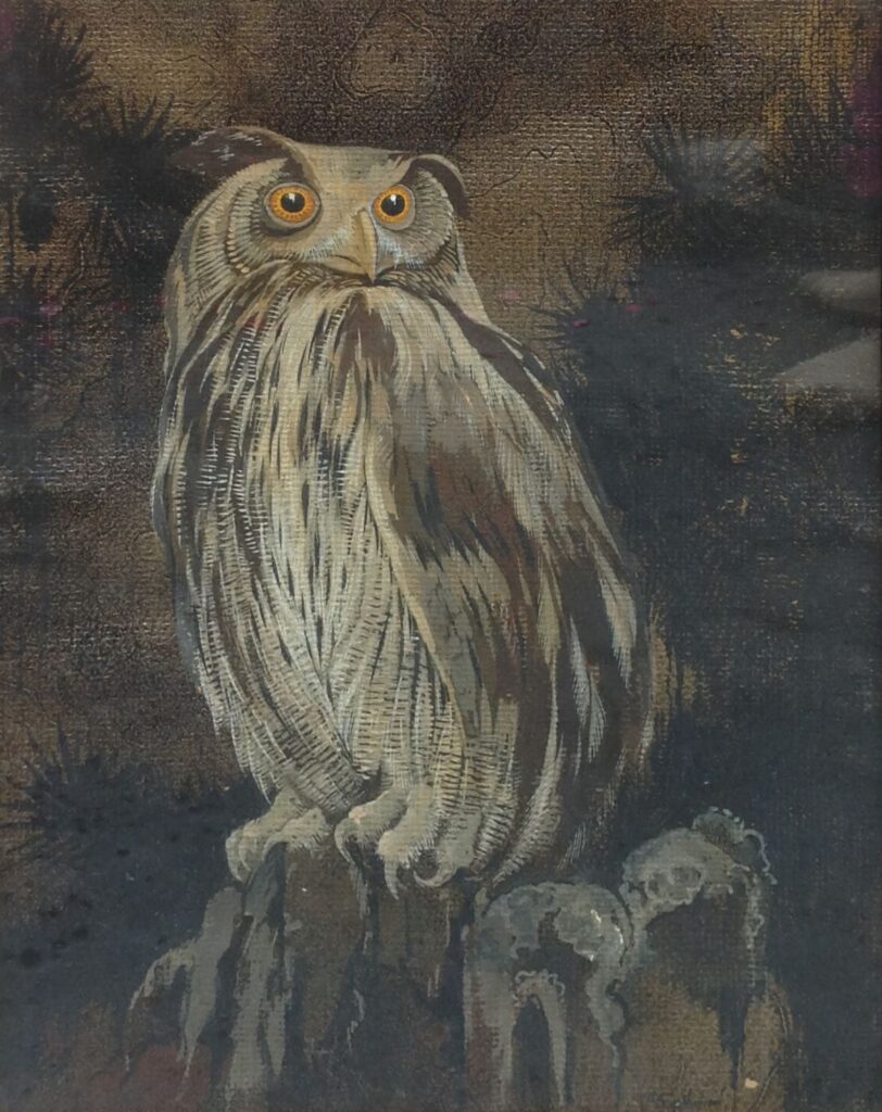 Kunstenaar Theo Goedvriend C1681-1, Theo Goedvriend
Portret van een Uil
olie op board, 48 x 36 cm
r.o. gesigneerd
verkocht
