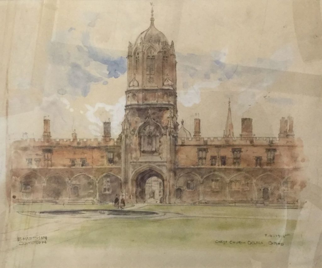 Schilderijen te koop, kunstenaar, E. Harrison Comptom Christ Church College Oxford, Galerie Wijdemeren