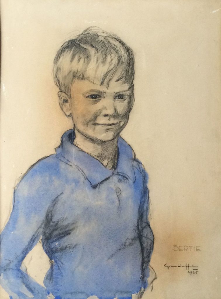 Schilderij van kunstschilder Gerrit van Duffelen 'Kindje' geschilderd in 1935 te koop bij expositie galerie Wijdemeren